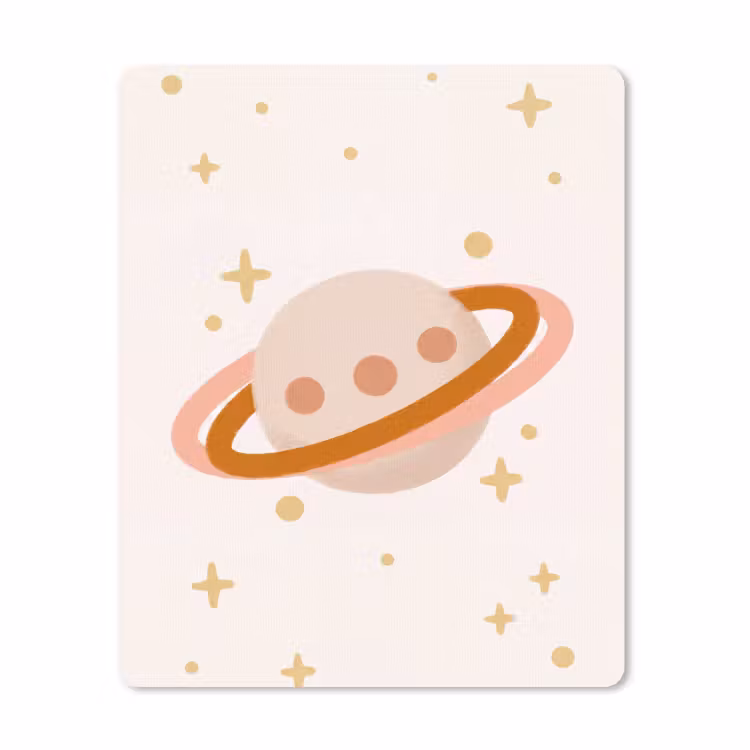 Mouse Pad - Planet - Rings - Space - Illustration - Beige — 1