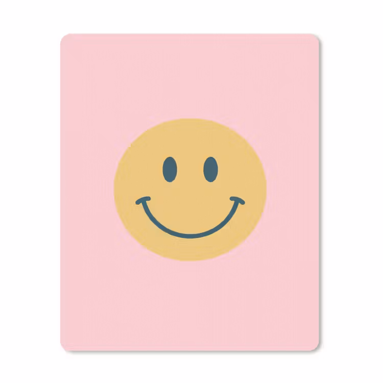 Mouse Pad - Smiley - Yellow - Pink - Symbol - Minimalist — 1