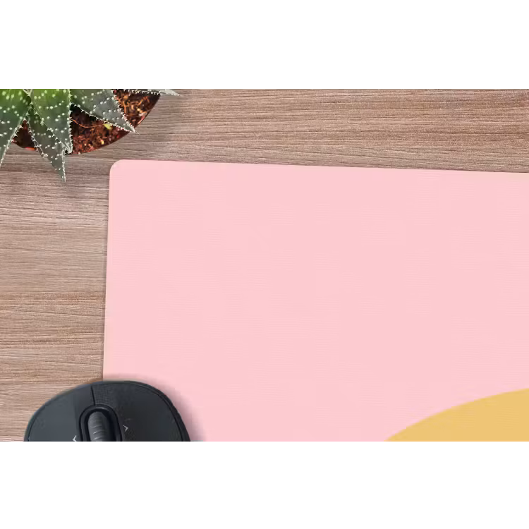 Mouse Pad - Smiley - Yellow - Pink - Symbol - Minimalist — 5