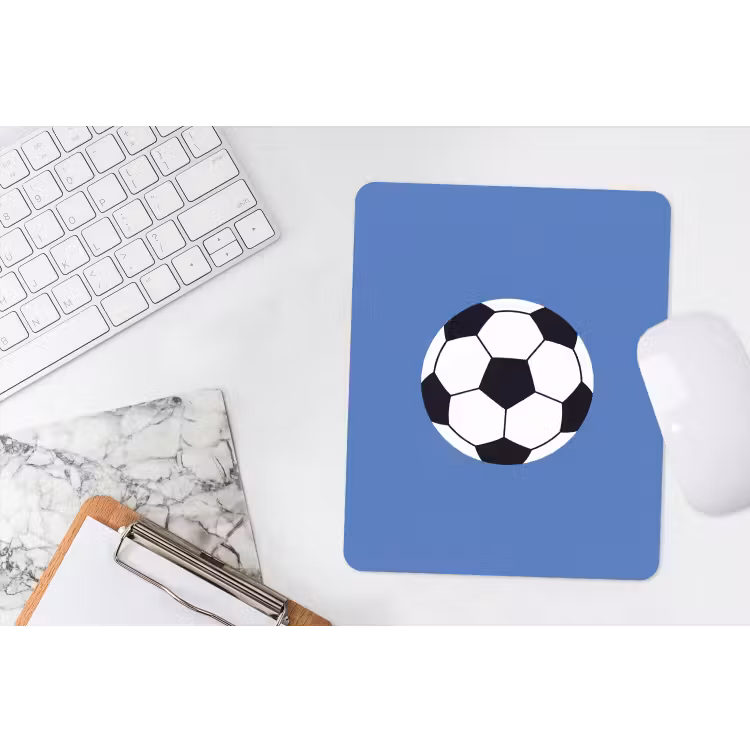 Mouse Pad - Soccer - Black and White - Sports - Illustration - Blue — 4