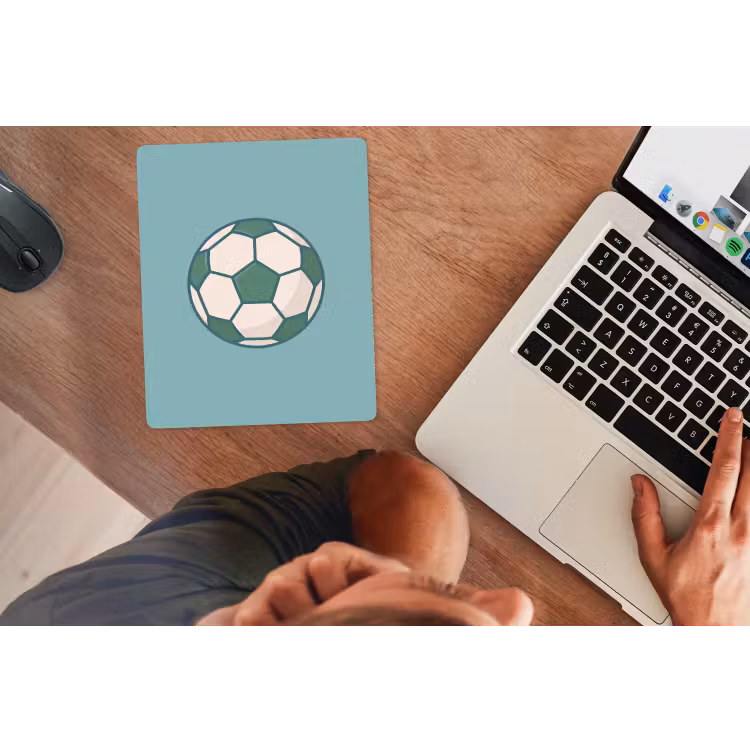 Mouse Pad - Soccer - Geometric - Sports - Illustration - Blue-green — 2