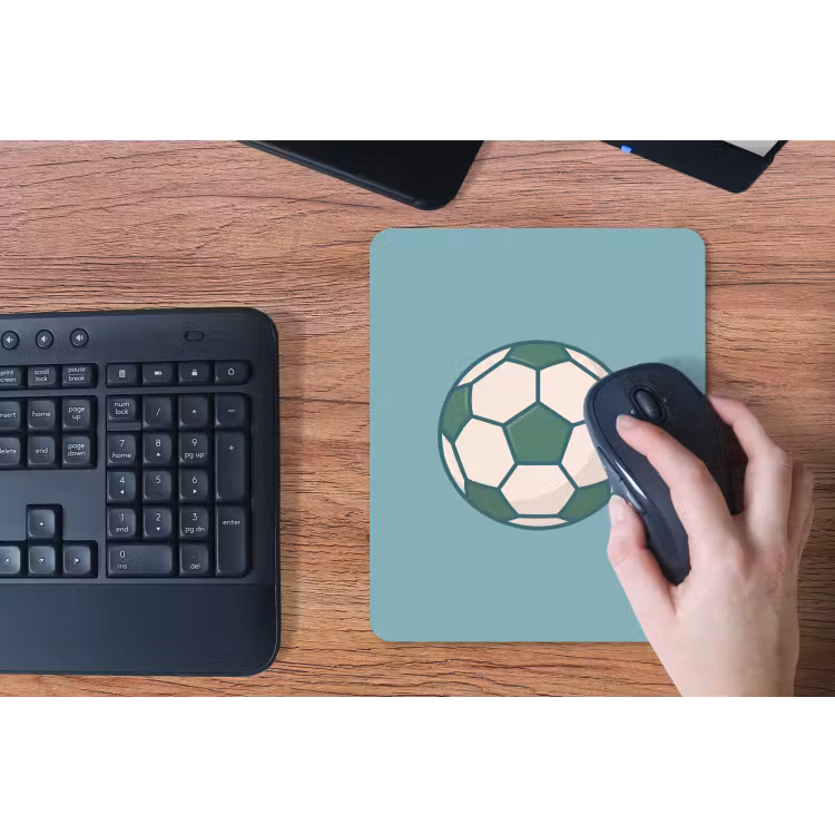 Mouse Pad - Soccer - Geometric - Sports - Illustration - Blue-green — 3