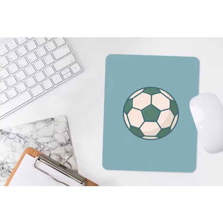 Mouse Pad - Soccer - Geometric - Sports - Illustration - Blue-green — 4