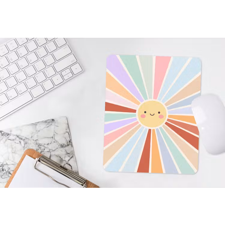 Mouse Pad - Sun - Rays - Cheerful - Colorful - Abstract — 4
