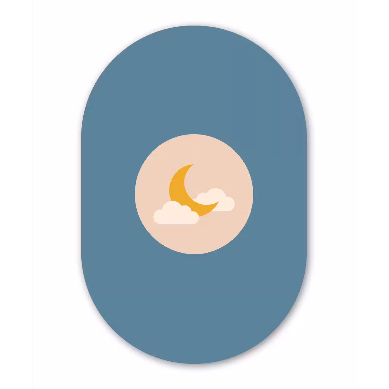 Oval - Glass - Moon - Clouds - Nature - Abstract - Yellow — 1