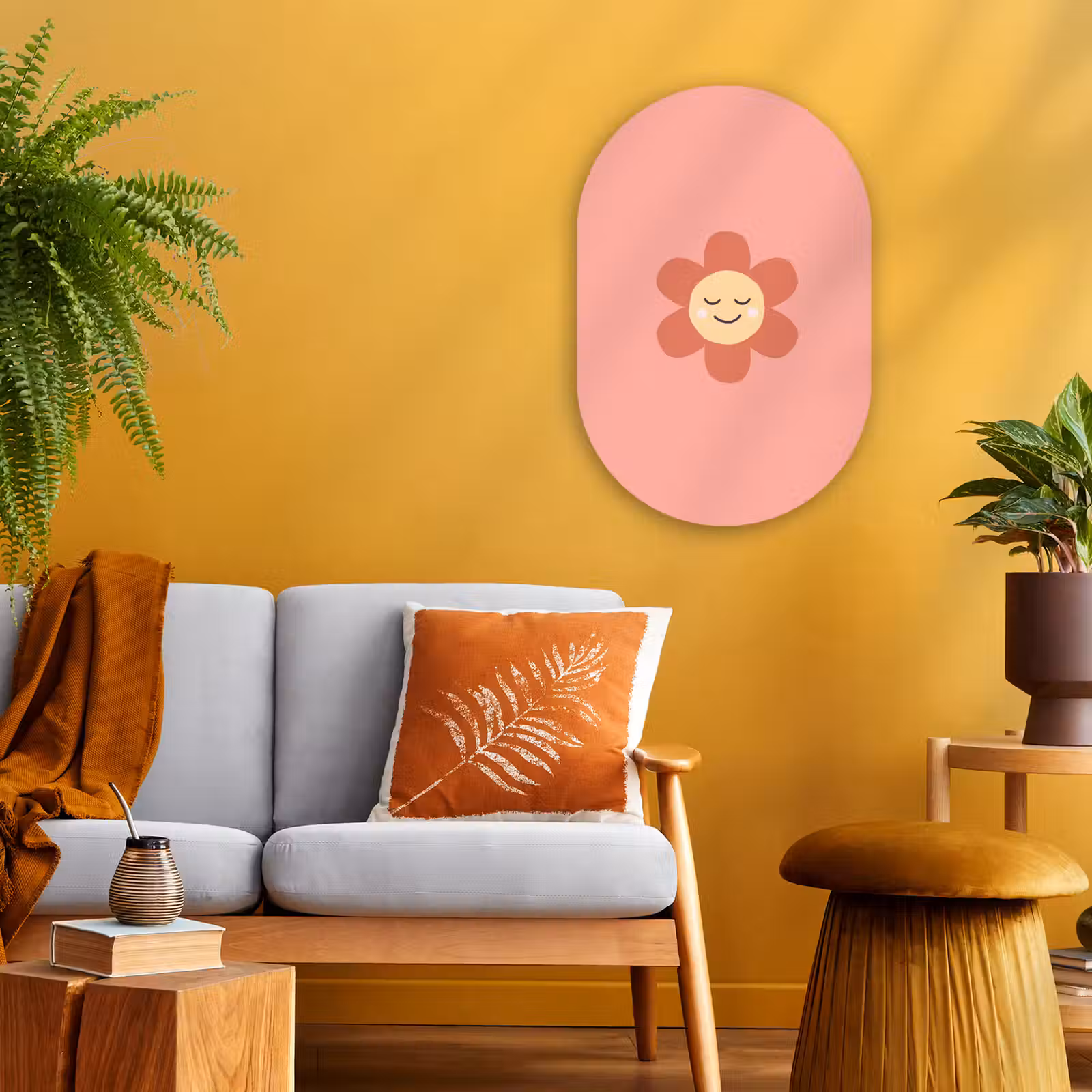 Oval - Plastic - Flowers - Cartoon - Child - Pink — 1