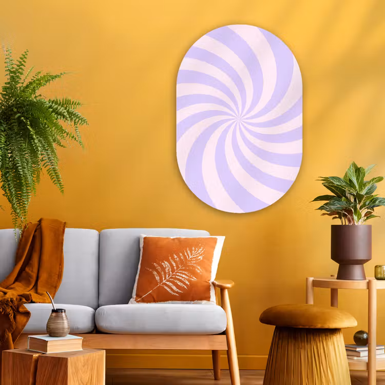 Oval - Glass - Pattern - Spiral - Abstract - Modern - Purple-Pink — 3