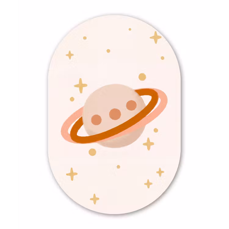 Oval - Glass - Planet - Rings - Space - Illustration - Beige — 1