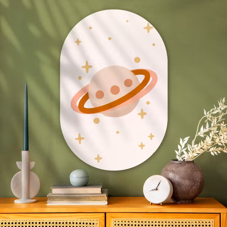 Oval - Glass - Planet - Rings - Space - Illustration - Beige — 2
