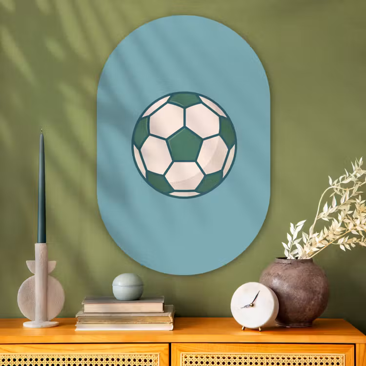 Oval - Glass - Soccer - Geometric - Sports - Illustration - Blue-green — 2