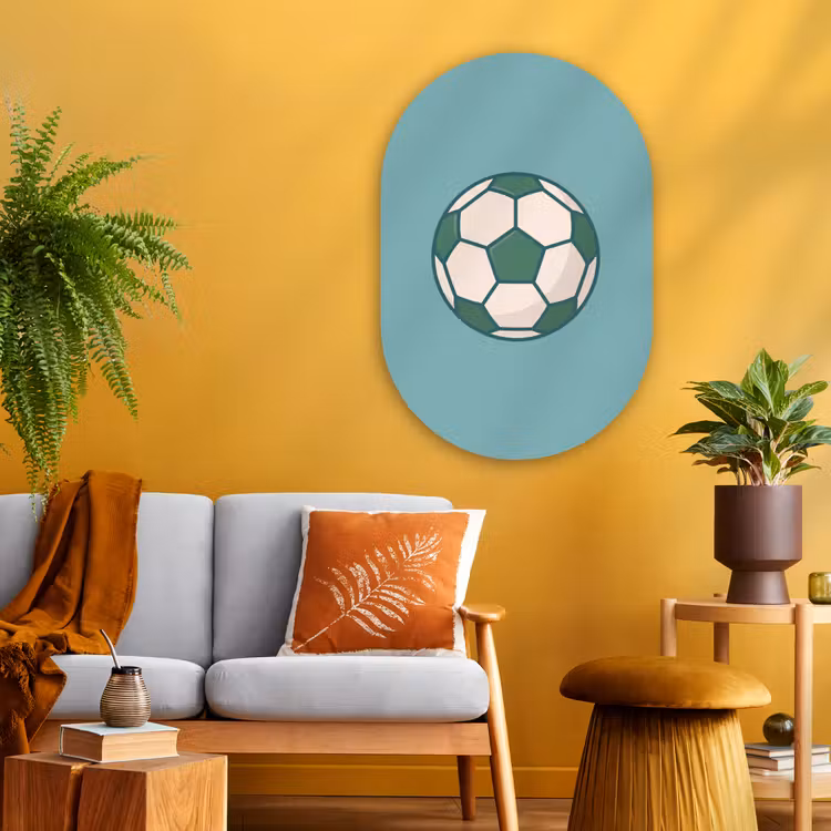 Oval - Glass - Soccer - Geometric - Sports - Illustration - Blue-green — 3