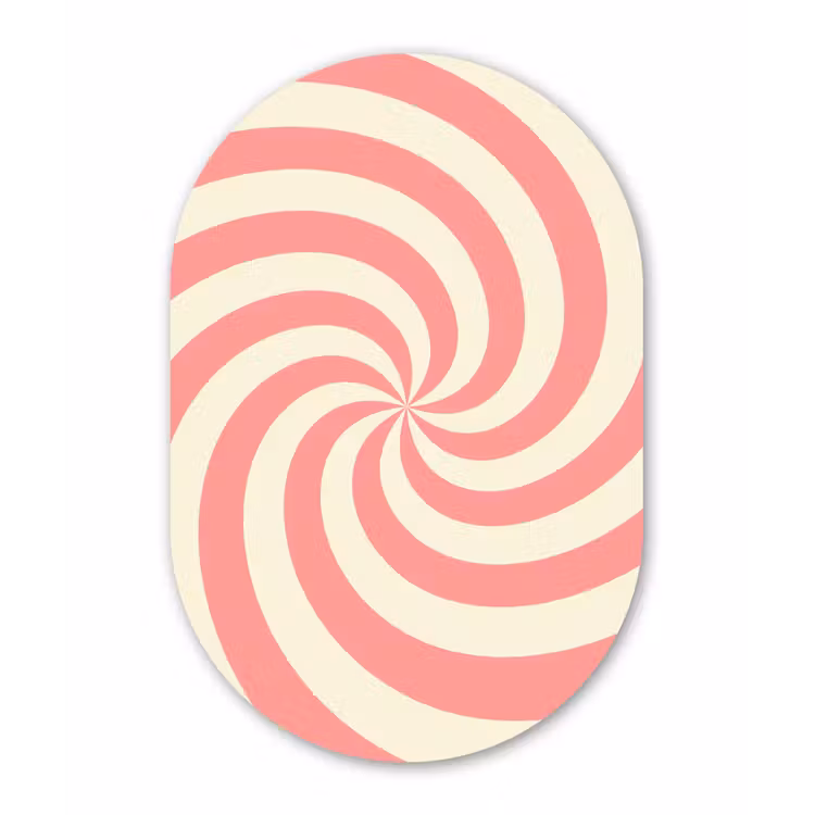 Oval - Glass - Spiral - Pattern - Abstract - Pink - Beige — 1