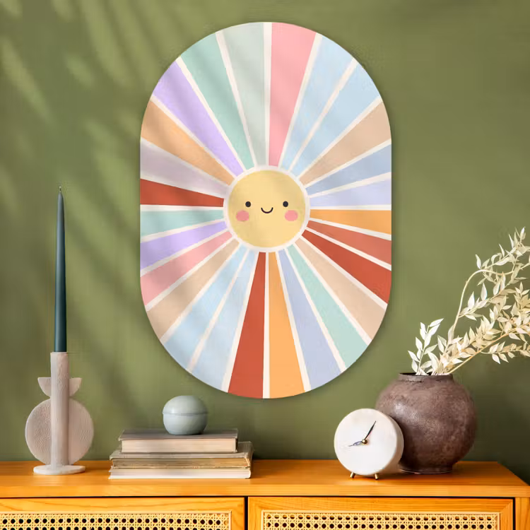 Oval - Glass - Sun - Rays - Cheerful - Colorful - Abstract — 2