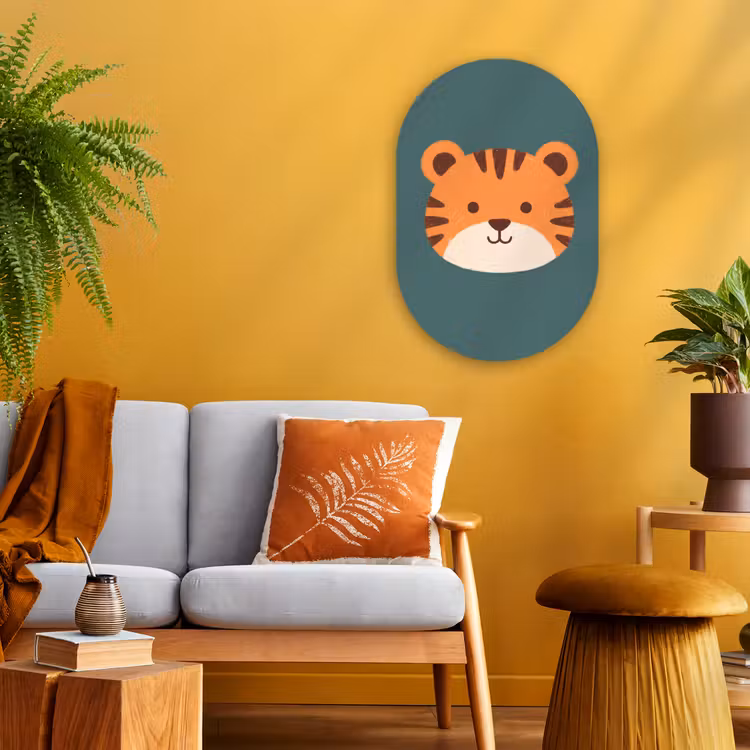 Oval - Plastic - Animals - Head - Orange - Illustration - Modern — 1