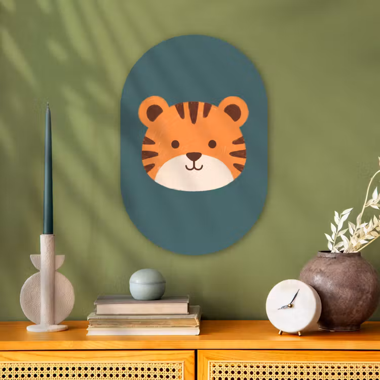 Oval - Plastic - Animals - Head - Orange - Illustration - Modern — 2