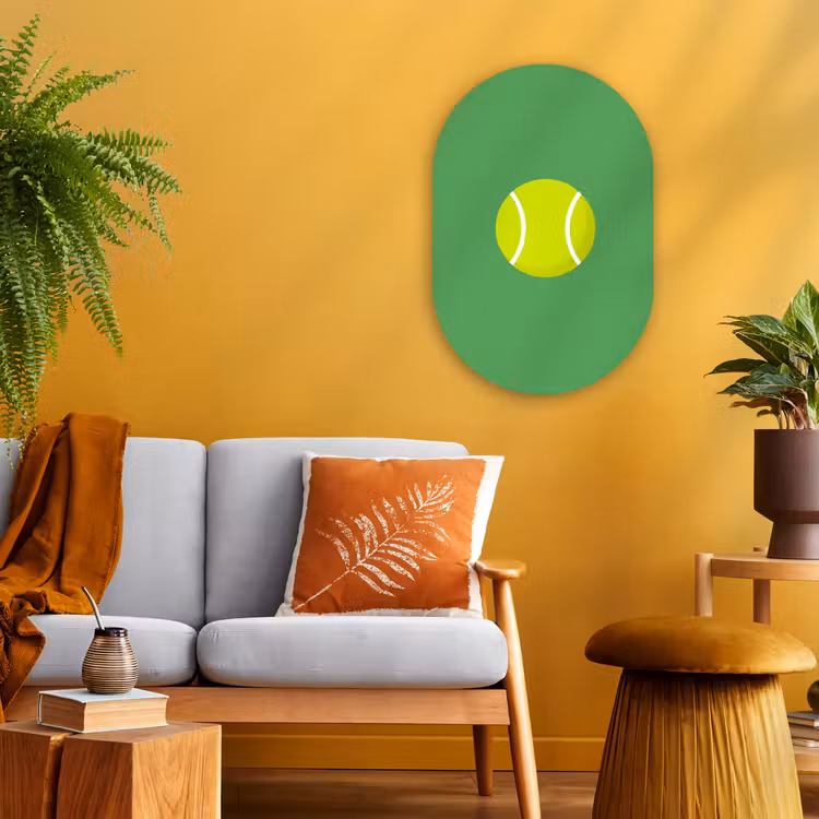 Oval - Plastic - Ball - Yellow - Sports - Green - Illustration — 1