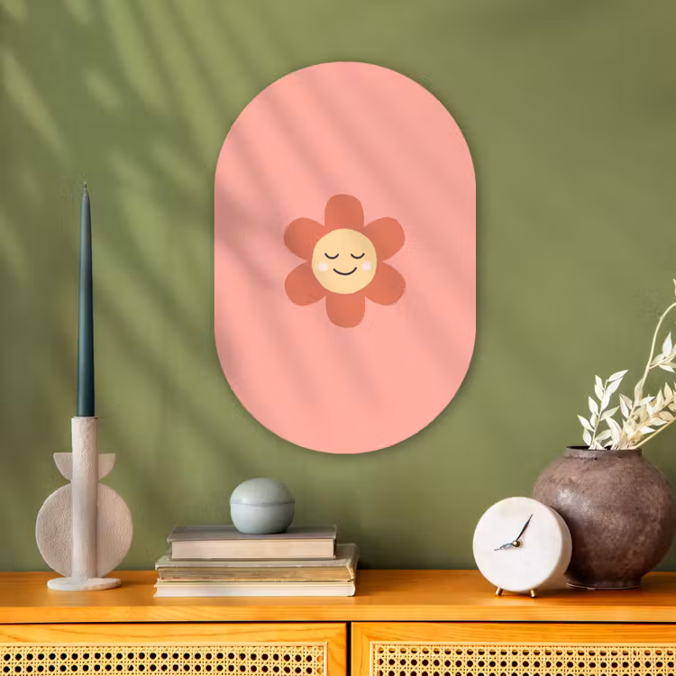 Oval - Plastic - Flowers - Cartoon - Child - Pink — 2