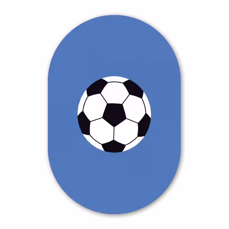 Oval - Plastic - Soccer - Black and White - Sports - Illustration - Blue — 3