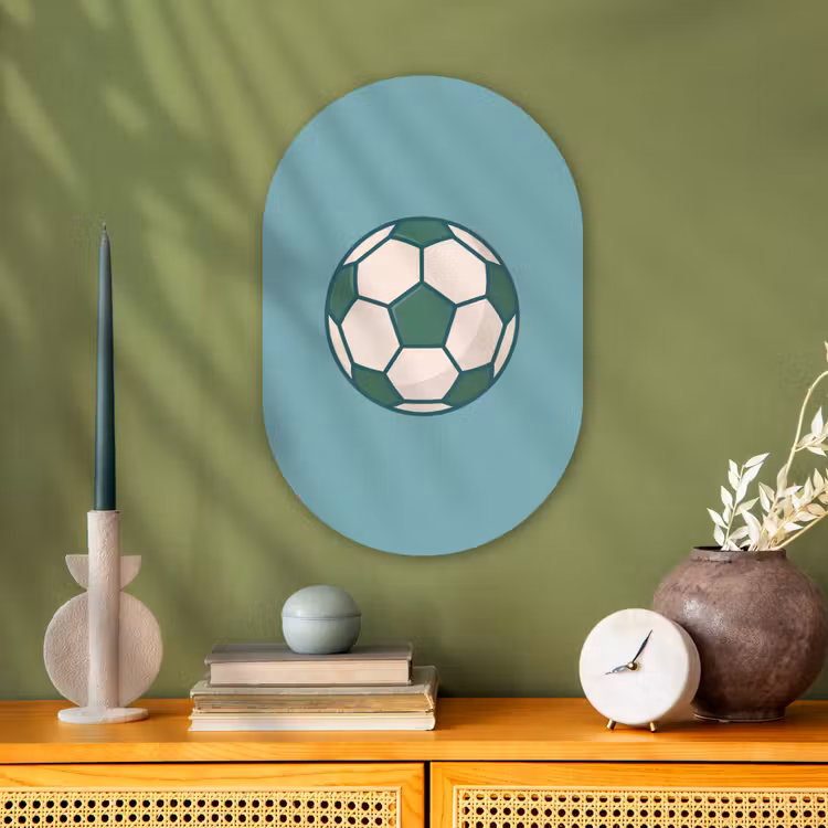 Oval - Plastic - Soccer - Geometric - Sports - Illustration - Blue-green — 1