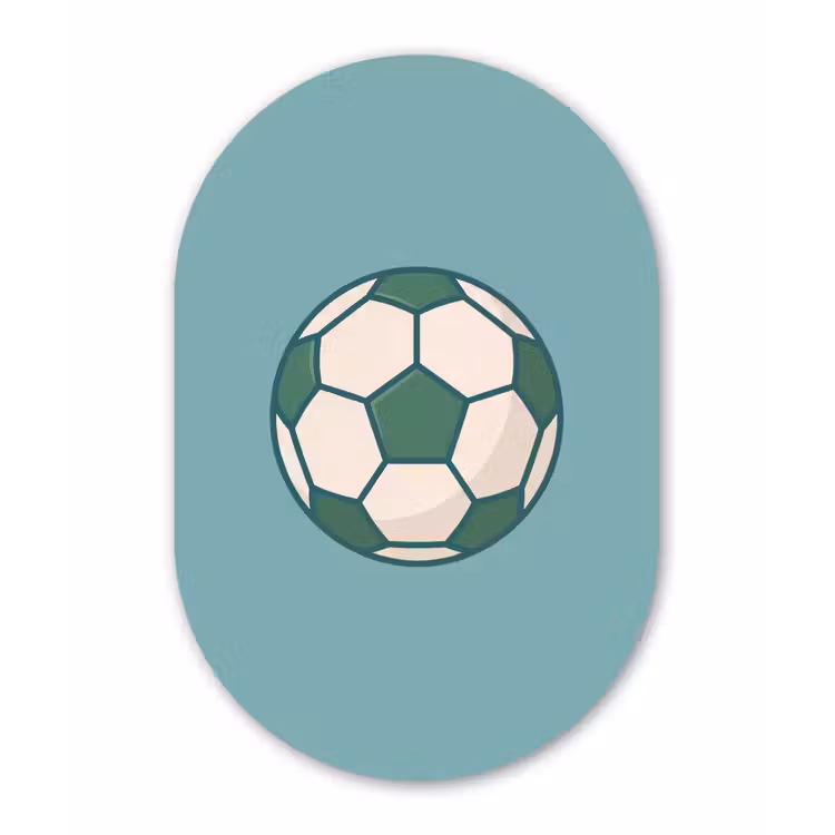 Oval - Plastic - Soccer - Geometric - Sports - Illustration - Blue-green — 3