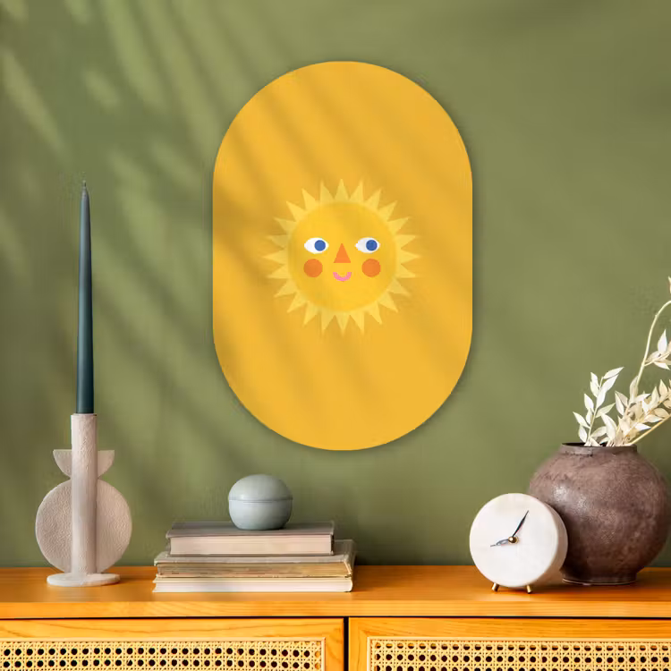 Oval - Plastic - Sun - Face - Summer - Illustration - Yellow — 2