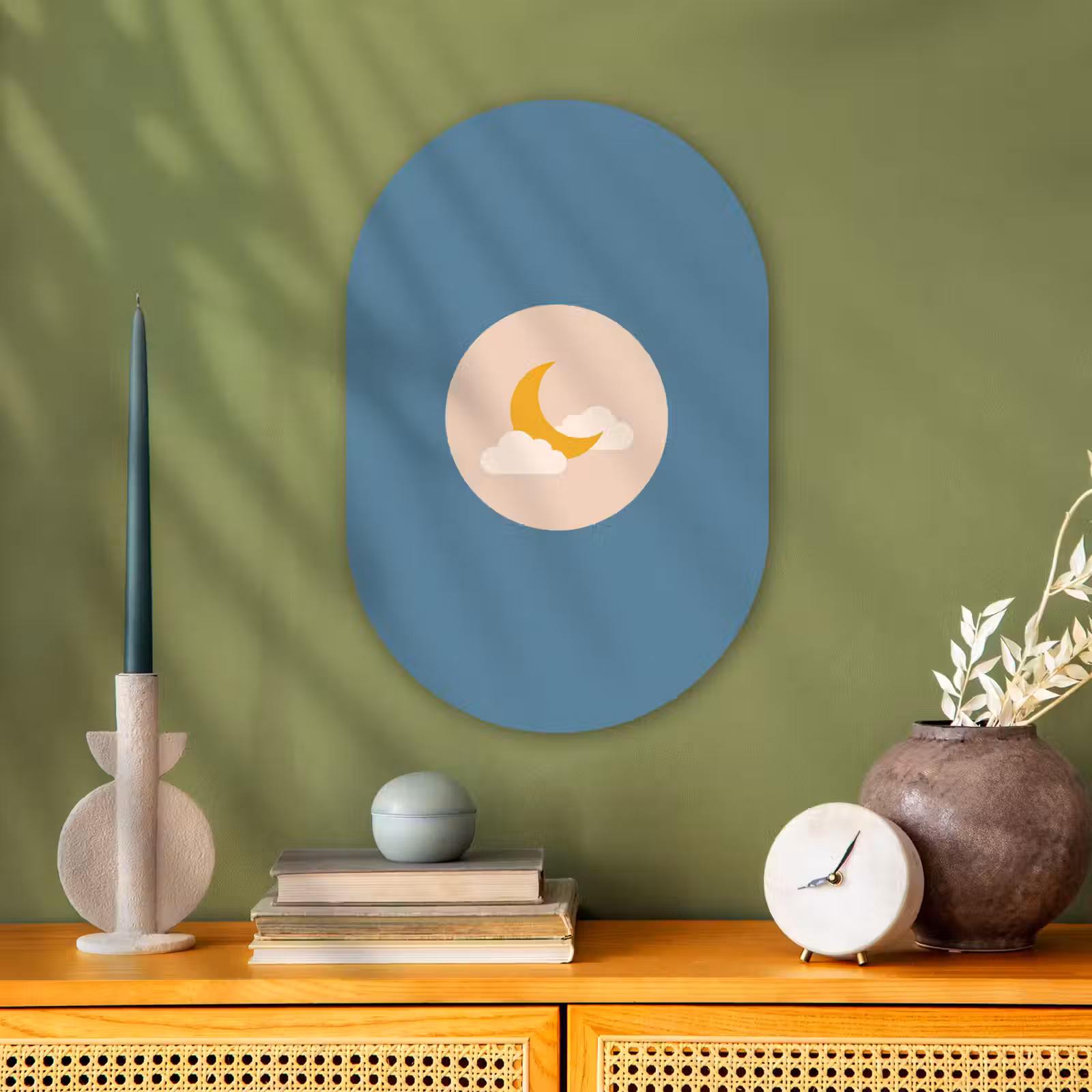 Oval - Plastic - Moon - Clouds - Nature - Abstract - Yellow — 1