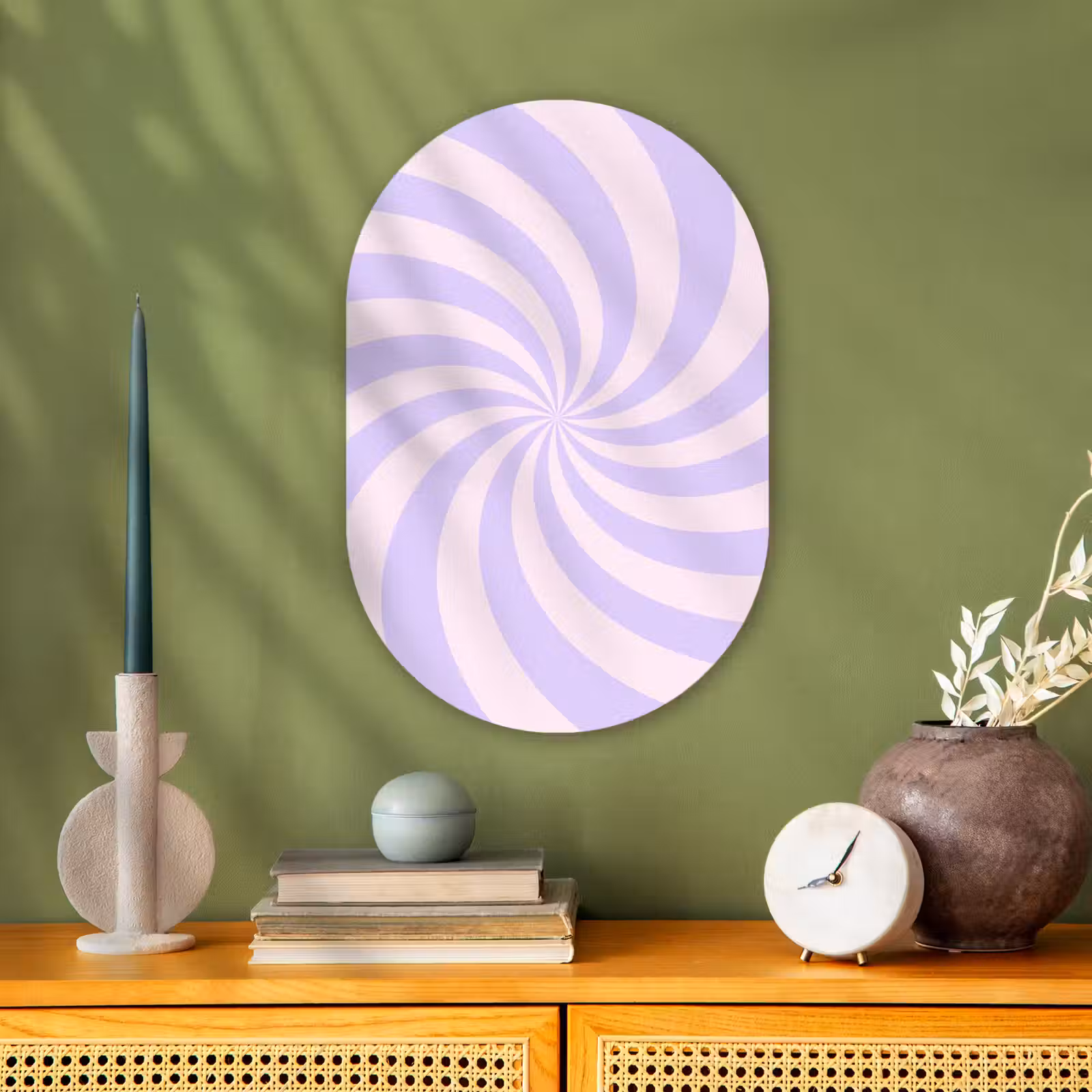 Oval - Plastic - Pattern - Spiral - Abstract - Modern - Purple-Pink — 1