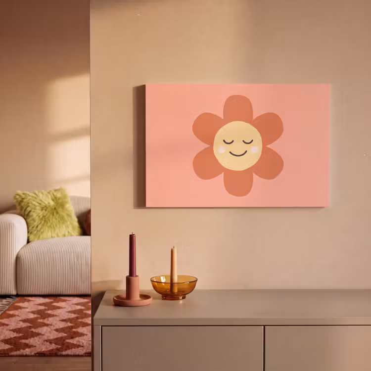 Canvas Print - Flowers - Cartoon - Child - Pink — 1