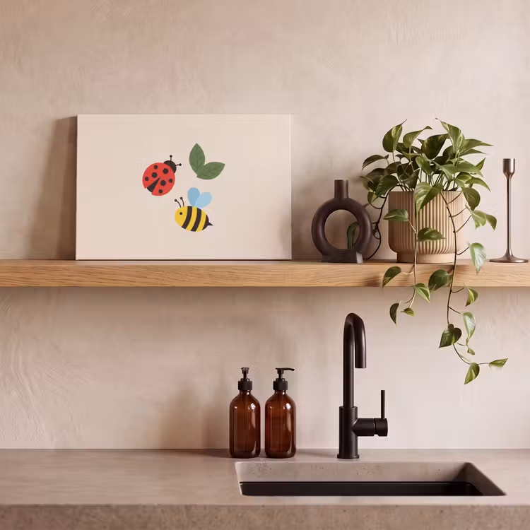 Canvas Print - Insect - Leaf - Nature - Playful - Illustration — 2