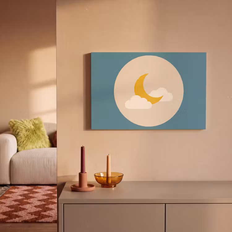 Canvas Print - Moon - Clouds - Nature - Abstract - Yellow — 1