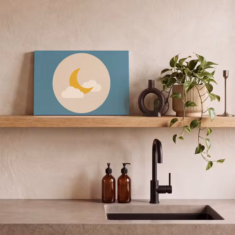 Canvas Print - Moon - Clouds - Nature - Abstract - Yellow — 2