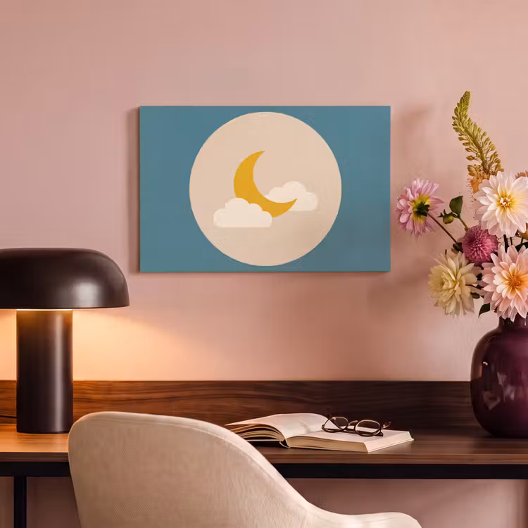Canvas Print - Moon - Clouds - Nature - Abstract - Yellow — 3