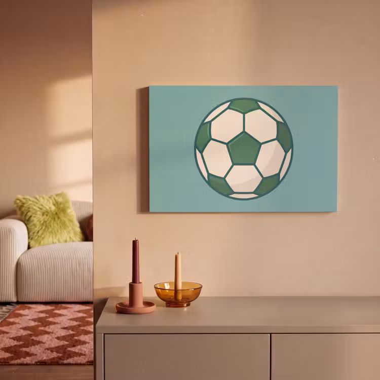 Canvas Print - Soccer - Geometric - Sports - Illustration - Blue-green — 1