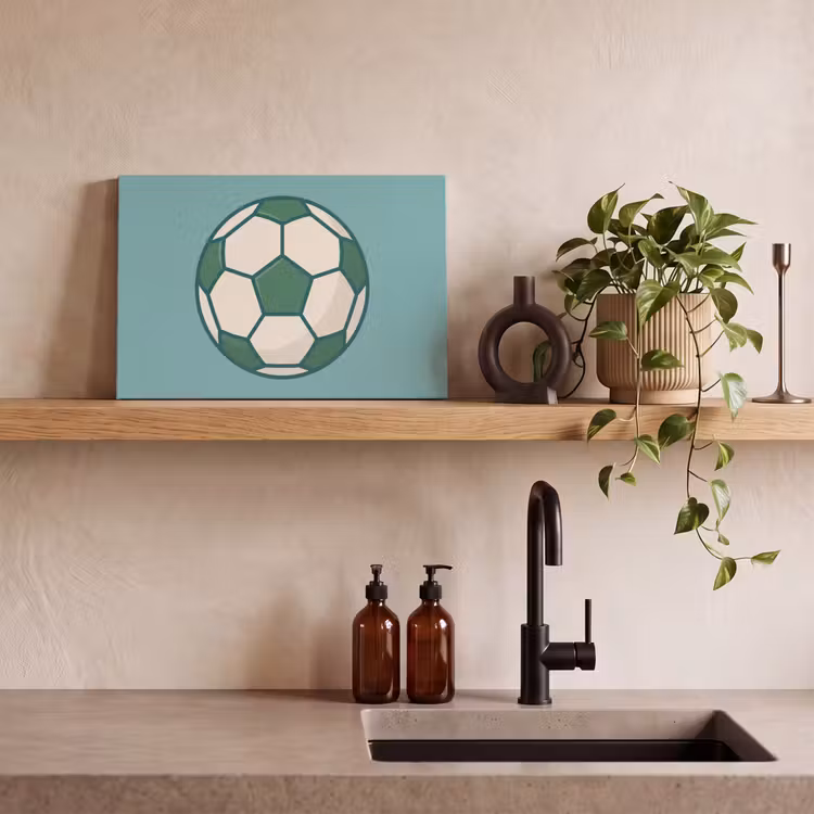 Canvas Print - Soccer - Geometric - Sports - Illustration - Blue-green — 2