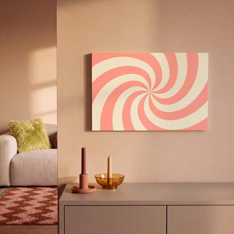 Canvas Print - Spiral - Pattern - Abstract - Pink - Beige — 1