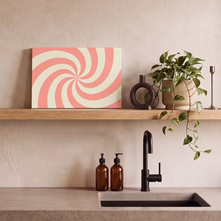 Canvas Print - Spiral - Pattern - Abstract - Pink - Beige — 2