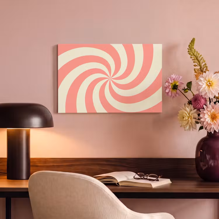 Canvas Print - Spiral - Pattern - Abstract - Pink - Beige — 3