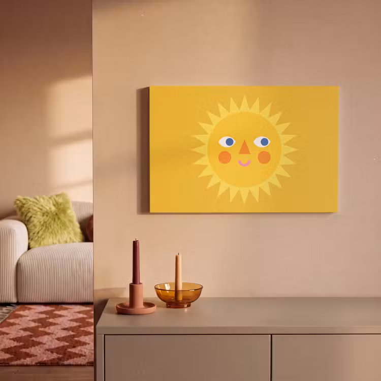 Canvas Print - Sun - Face - Summer - Illustration - Yellow — 1