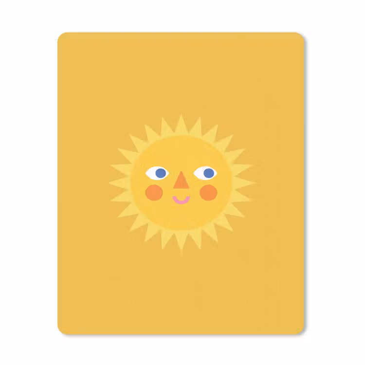 Mouse Pad - Sun - Face - Summer - Illustration - Yellow — 1