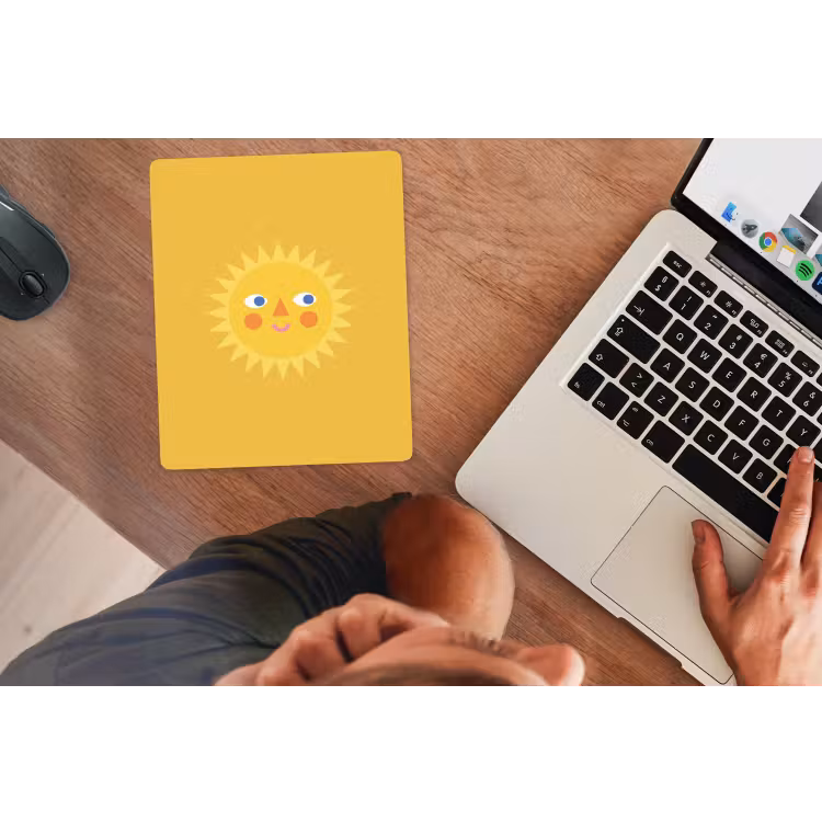 Mouse Pad - Sun - Face - Summer - Illustration - Yellow — 2
