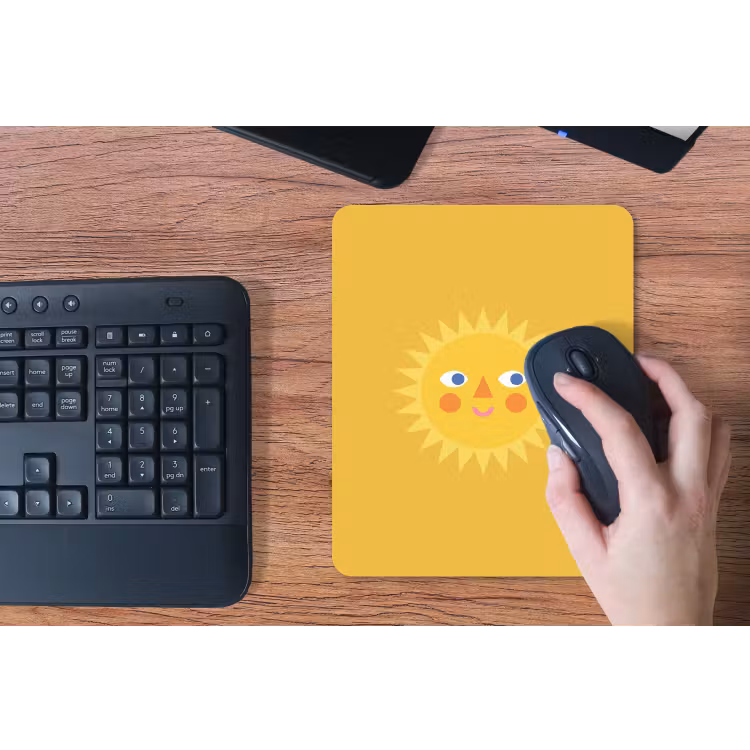 Mouse Pad - Sun - Face - Summer - Illustration - Yellow — 3