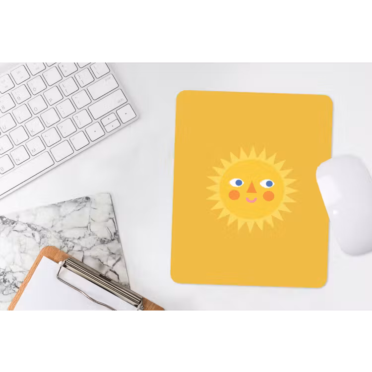 Mouse Pad - Sun - Face - Summer - Illustration - Yellow — 4