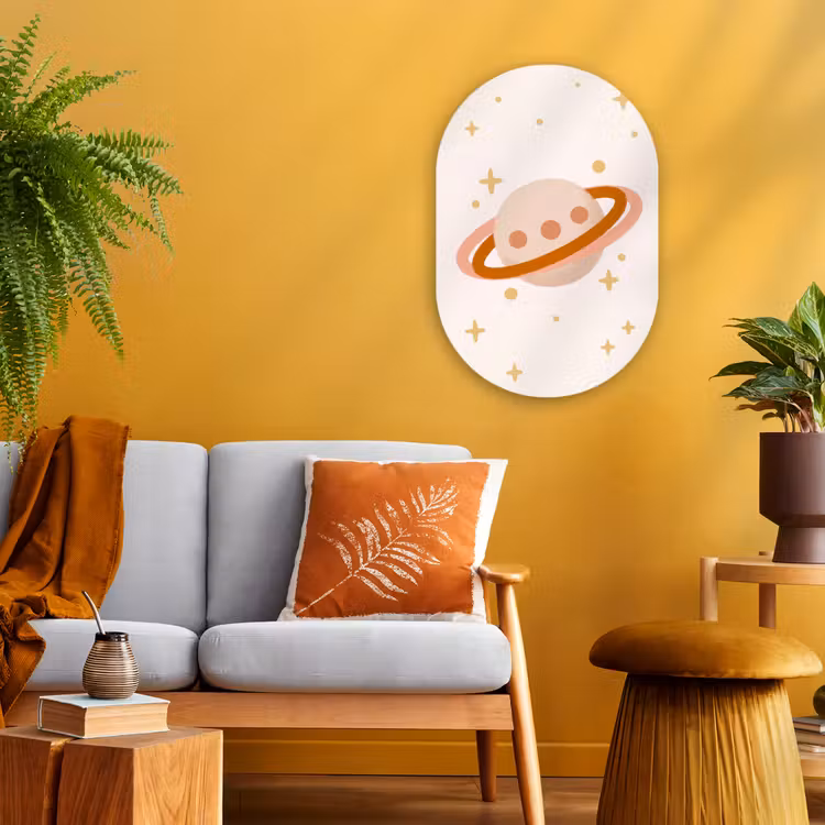 Oval - Plastic - Planet - Rings - Space - Illustration - Beige — 1