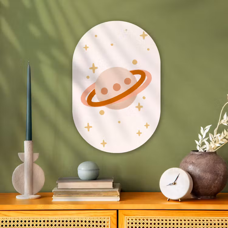 Oval - Plastic - Planet - Rings - Space - Illustration - Beige — 2