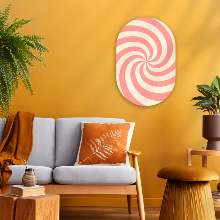 Oval - Plastic - Spiral - Pattern - Abstract - Pink - Beige — 1