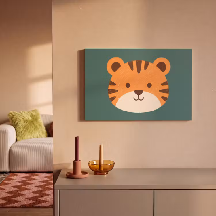 Canvas Print - Animals - Head - Orange - Illustration - Modern — 1