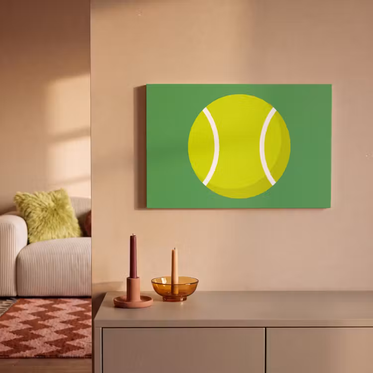Canvas Print - Ball - Yellow - Sports - Green - Illustration — 1
