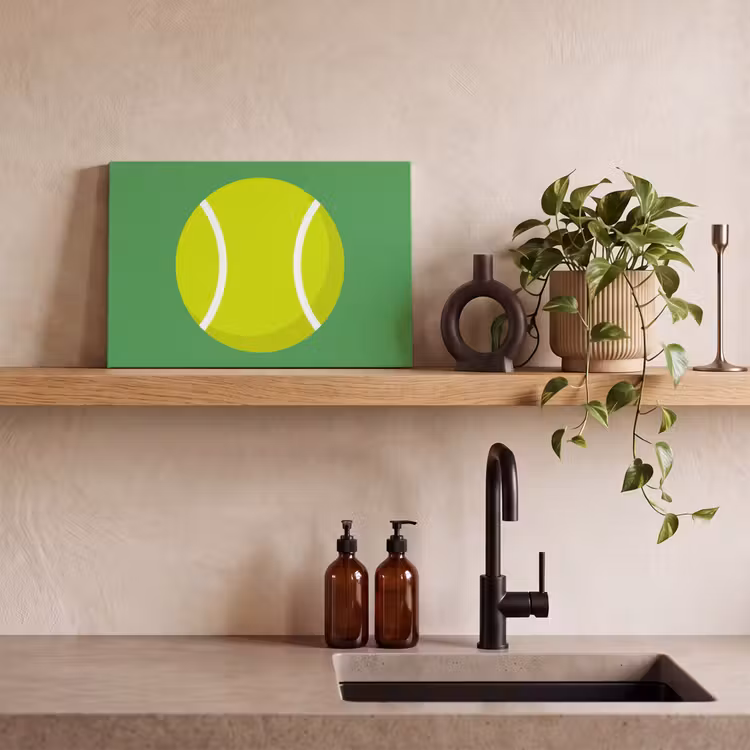 Canvas Print - Ball - Yellow - Sports - Green - Illustration — 2