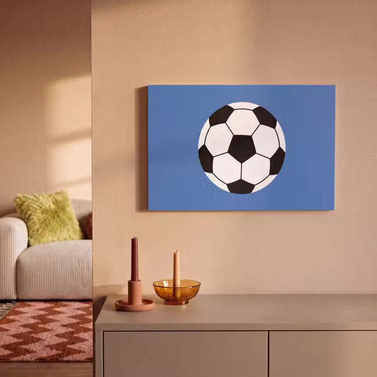 Canvas Print - Soccer - Black and White - Sports - Illustration - Blue — 1