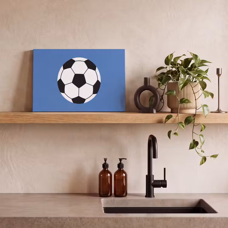 Canvas Print - Soccer - Black and White - Sports - Illustration - Blue — 2